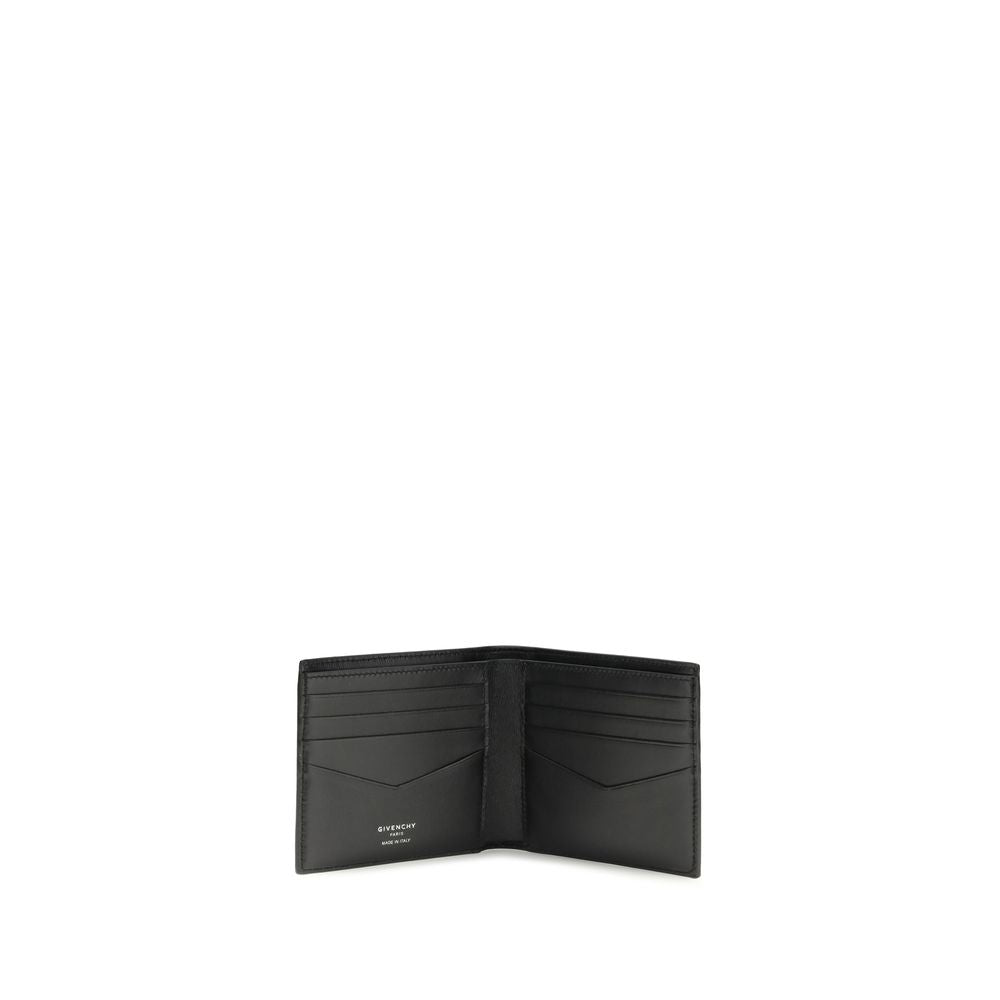 Portafoglio Givenchy Bifold Nero in Pelle di Vitello con Grana, 8 Scomparti Carte