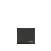 Portafoglio Givenchy Bifold Nero in Pelle di Vitello con Grana, 8 Scomparti Carte