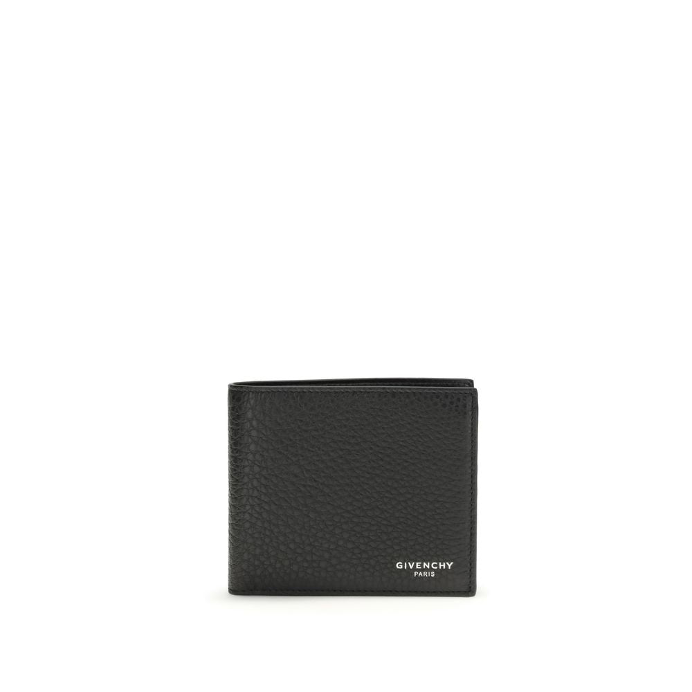 Portafoglio Givenchy Bifold Nero in Pelle di Vitello con Grana, 8 Scomparti Carte