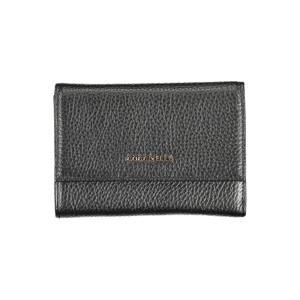 Portafoglio Medio Donna Coccinelle Metallic Soft in Pelle Bottalata Nera