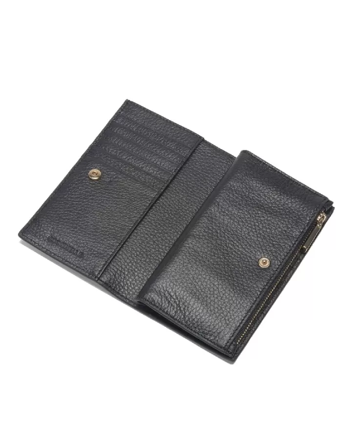 Portafoglio Medio Donna Coccinelle Metallic Soft in Pelle Nera