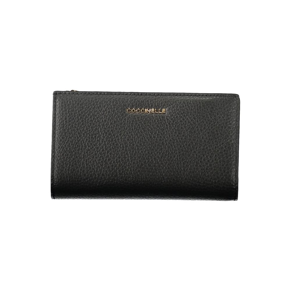 Portafoglio Medio Donna Coccinelle Metallic Soft in Pelle Nera