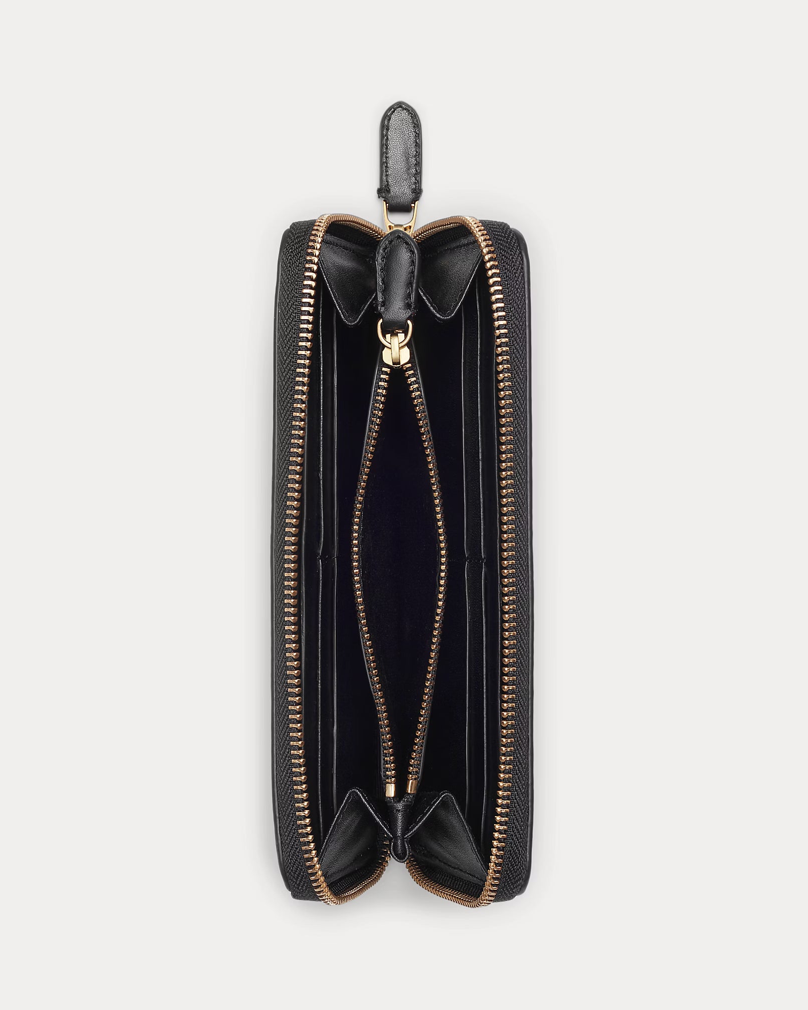 Portafoglio Organizzatore Lauren Ralph Lauren Zip Continental in Pelle Nera