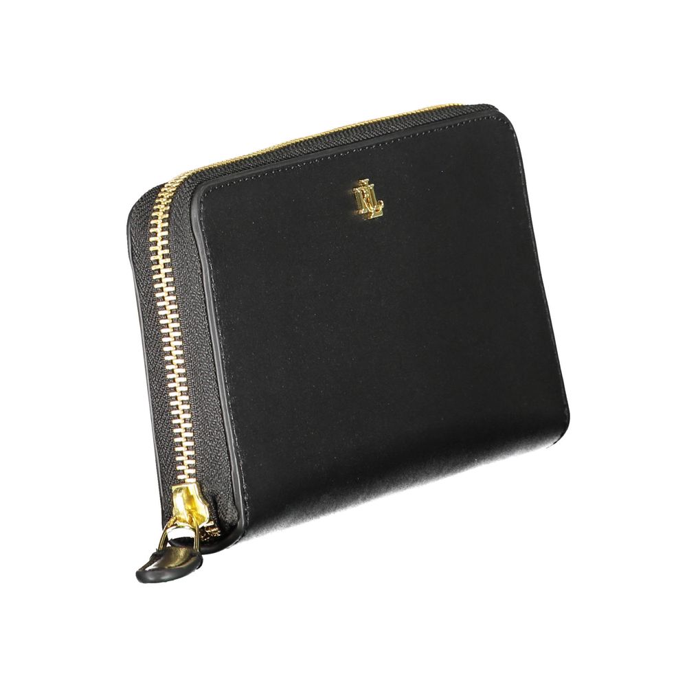Portafoglio Organizzatore Lauren Ralph Lauren Zip Continental in Pelle Nera