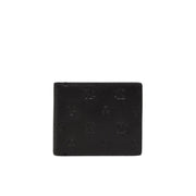 Portafoglio Uomo Calvin Klein Jeans Bifold in Pelle Nera, Logo Embossed AOP