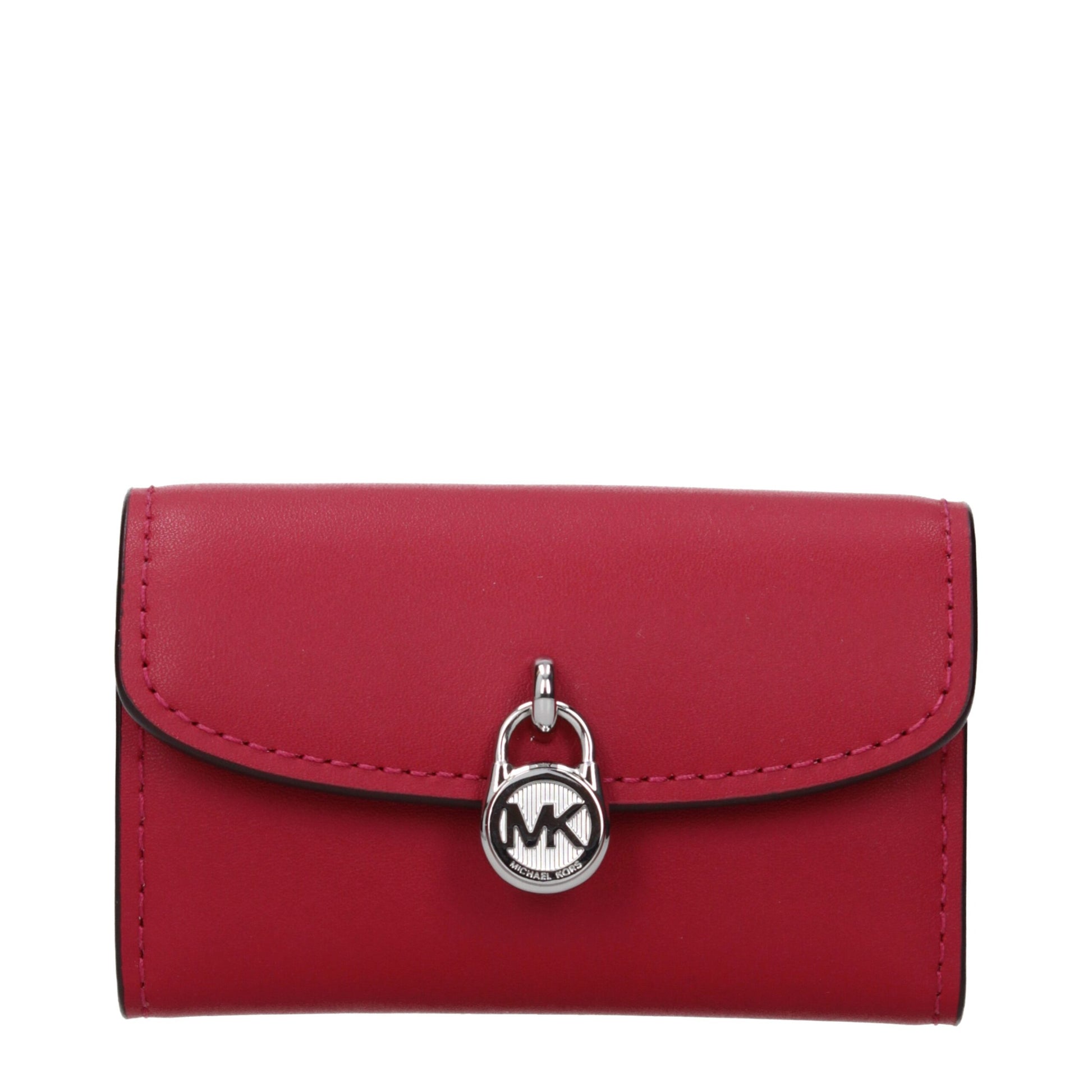 Portamonete Michael Kors Lyra in Pelle Rosso Lampone