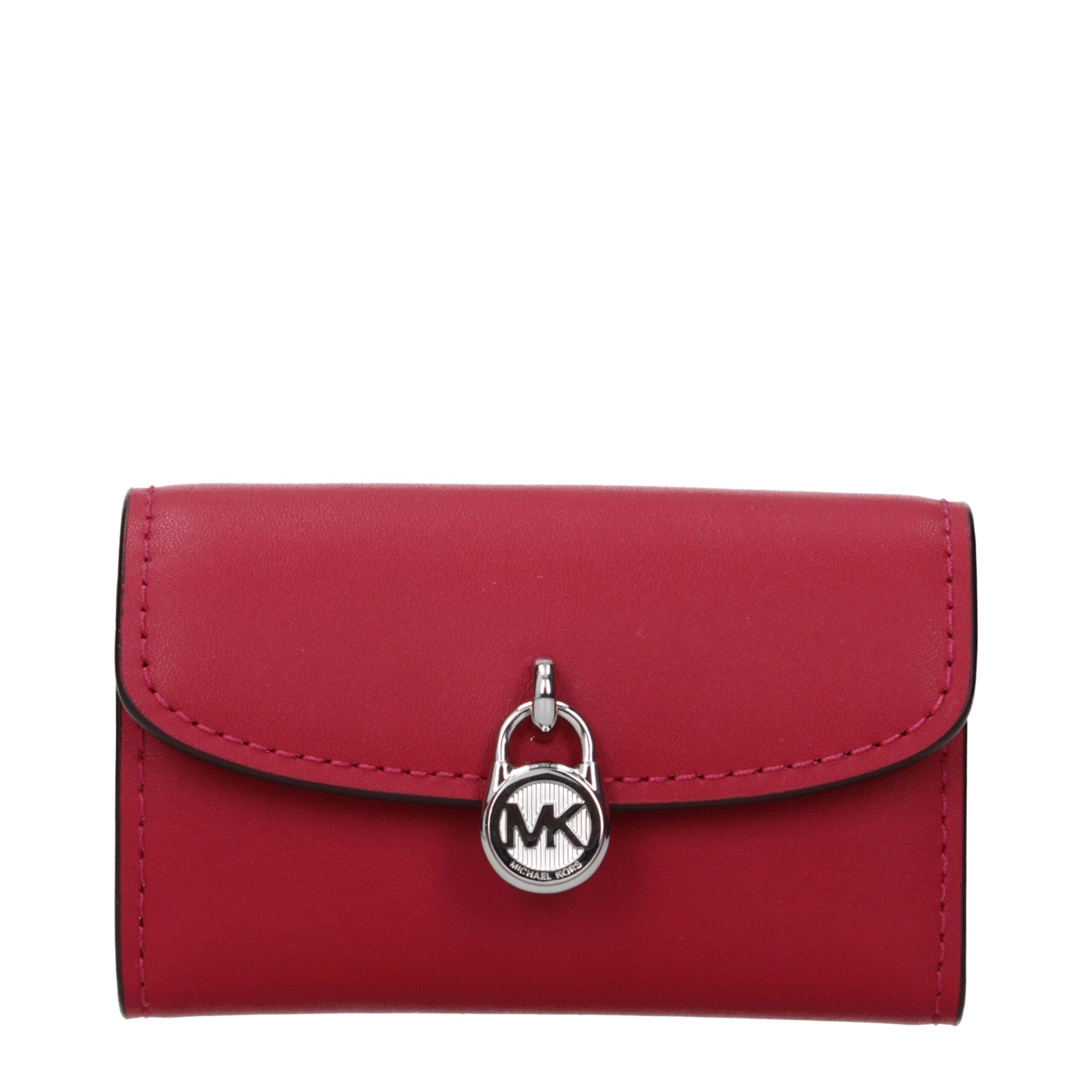 Portamonete Michael Kors Lyra in Pelle Rosso Lampone