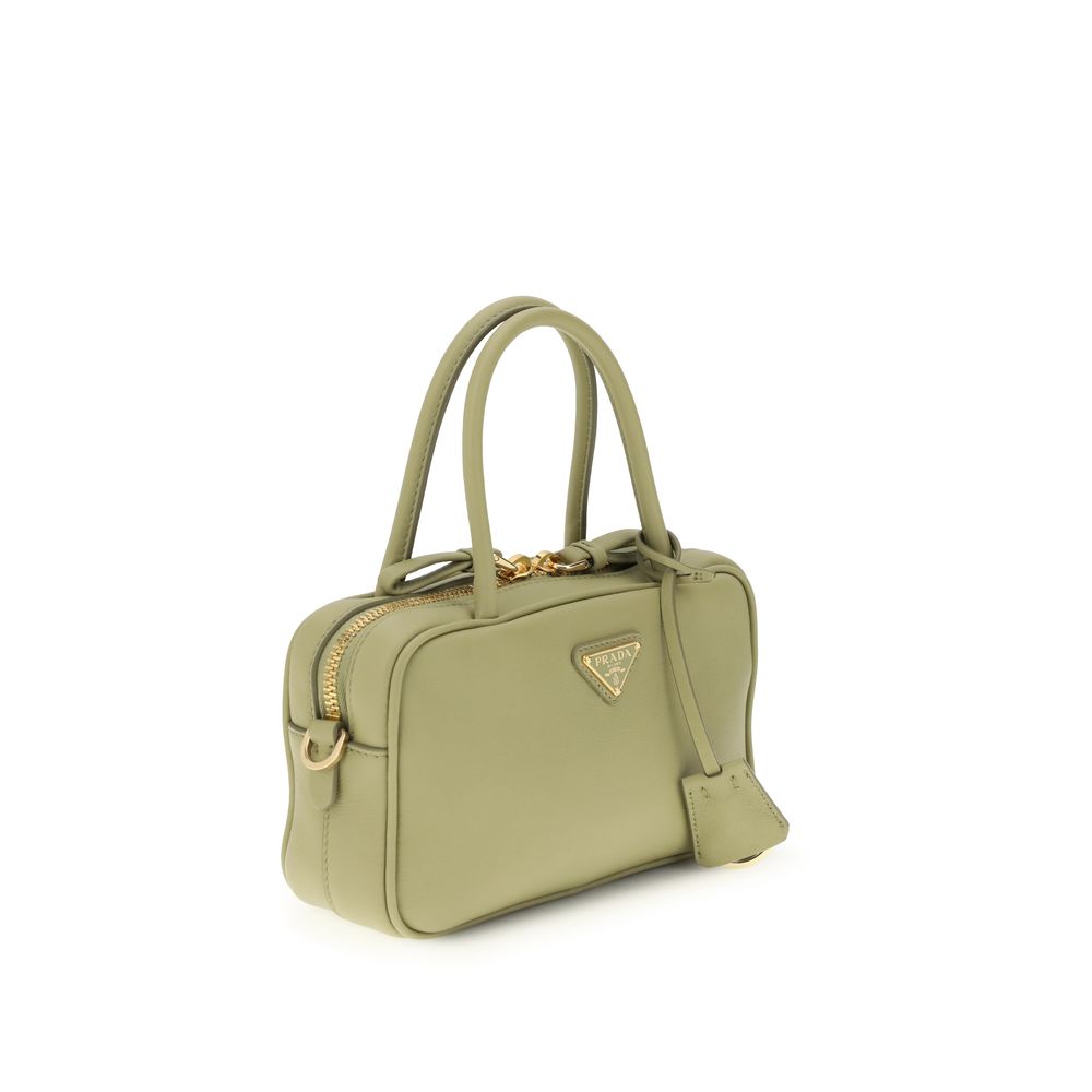 Prada Borsa a Mano Piccola in Pelle di Vitello Verde (20x20x5.5 cm)