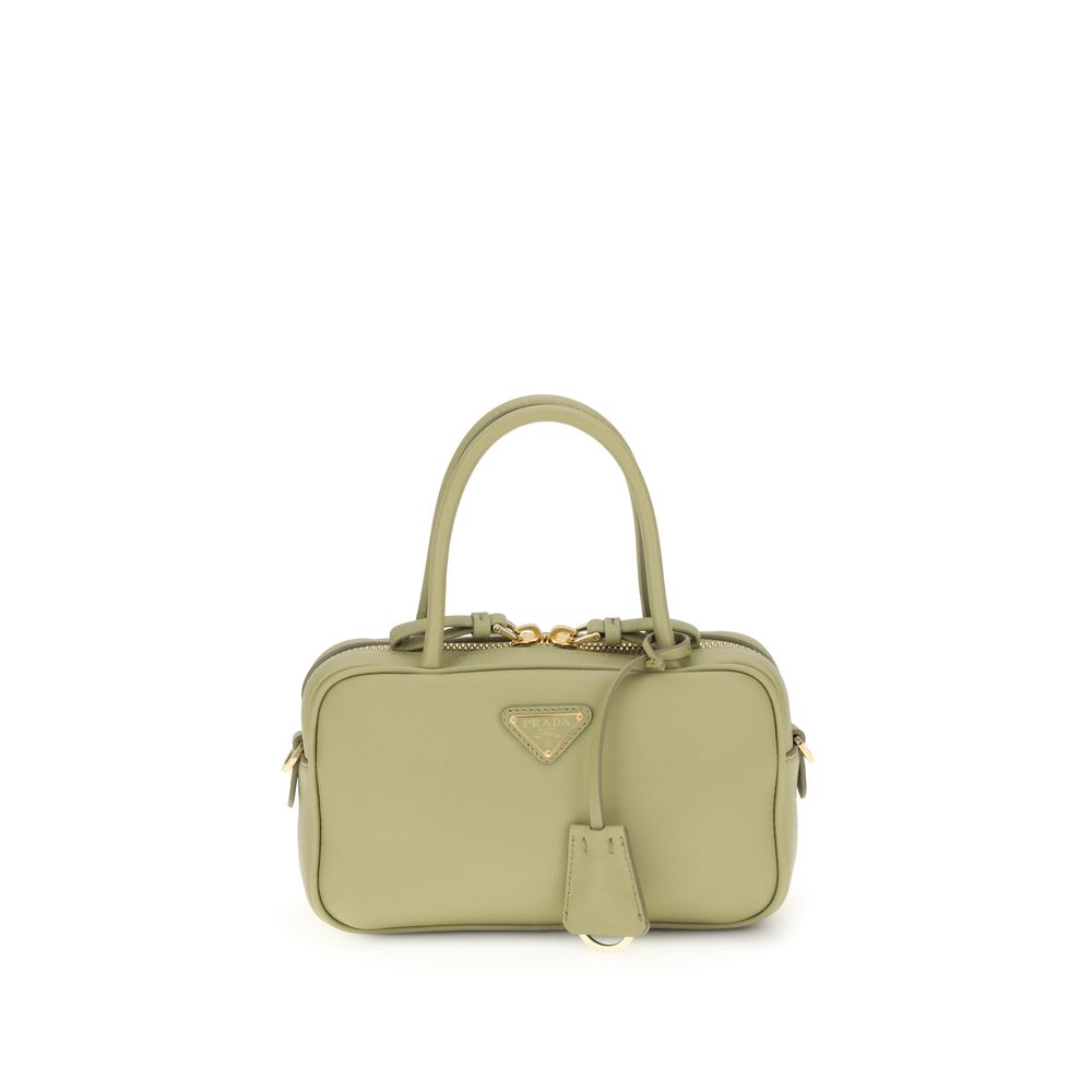 Prada Borsa a Mano Piccola in Pelle di Vitello Verde (20x20x5.5 cm)