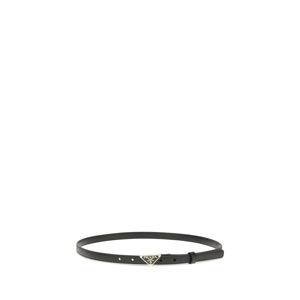 Prada Cintura Donna Sottile in Pelle di Vitello Nera (SS26)