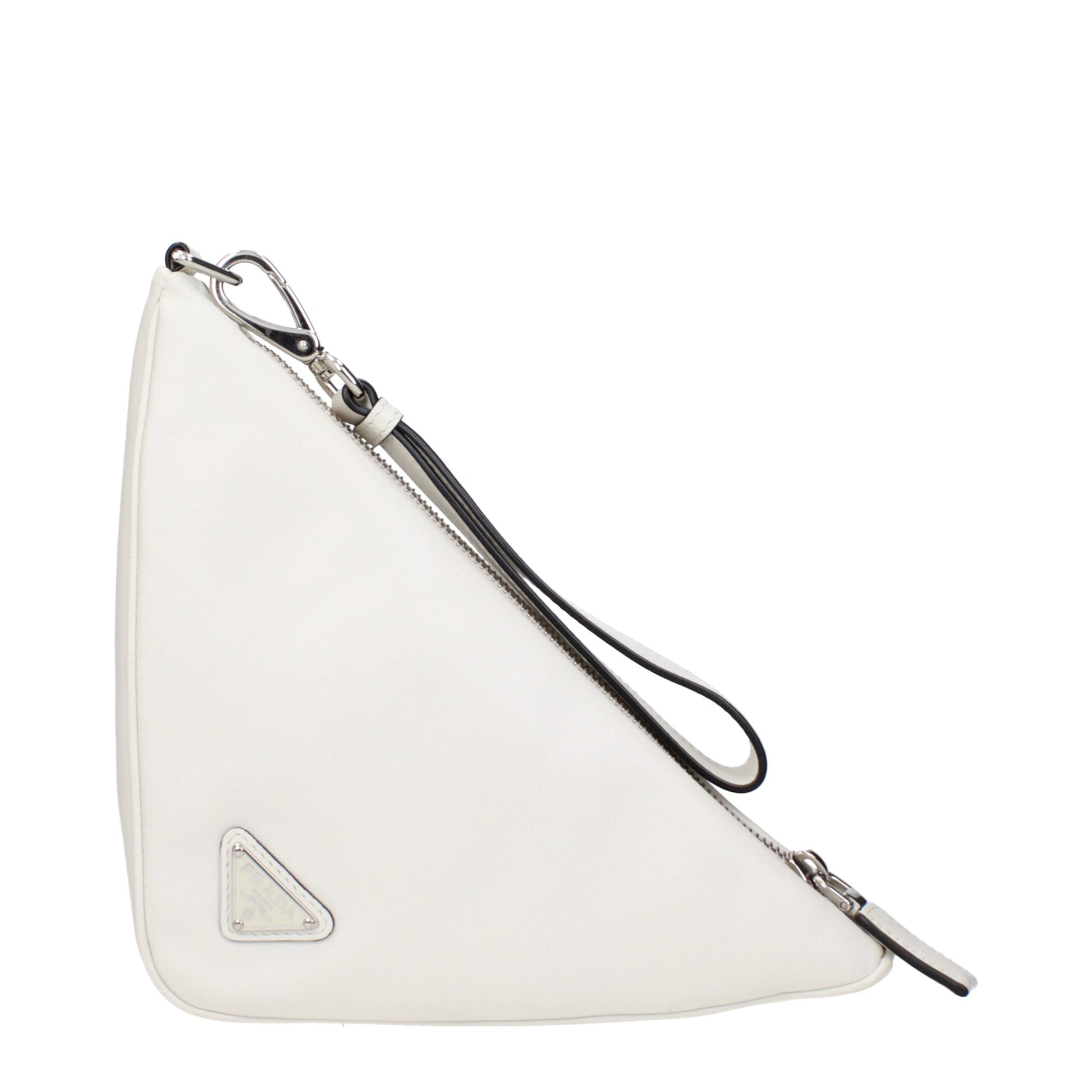 Prada Clutch/Pochette in Pelle Bianca (Effetto Consumato)