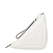 Prada Clutch/Pochette in Pelle Bianca (Effetto Consumato)