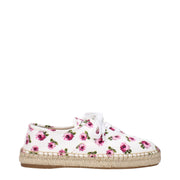 Prada Espadrillas Bianche in Tessuto con Logo Frontale