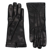 Prada Guanti Donna in Pelle Nera con Logo Laterale