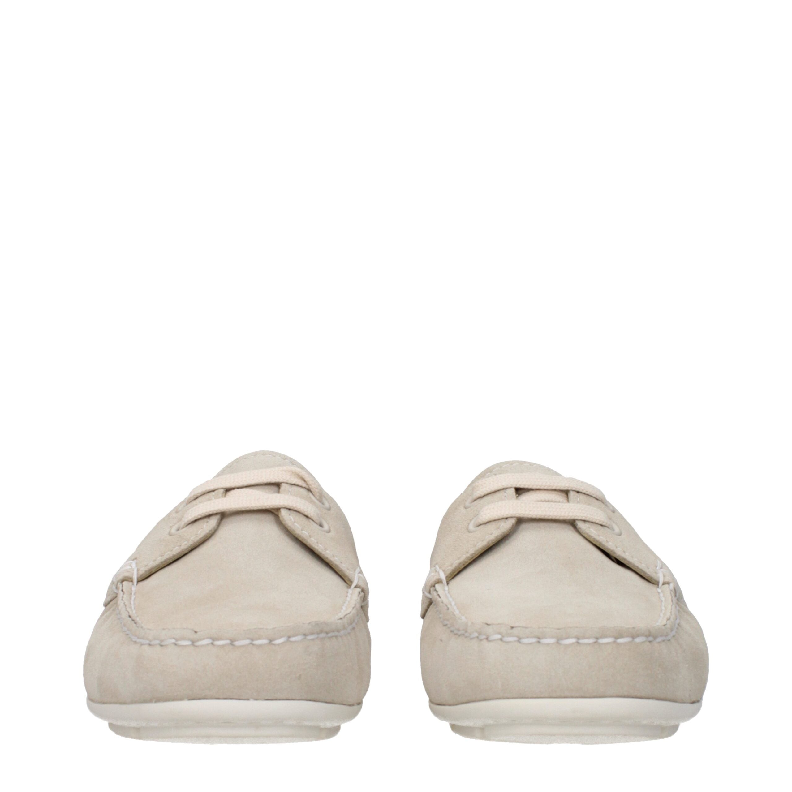 Prada Loafer Grigio in Camoscio Slip-On con Logo