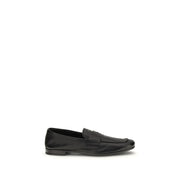 Prada Mocassini Uomo in Pelle di Vitello Nera Suola in Gomma