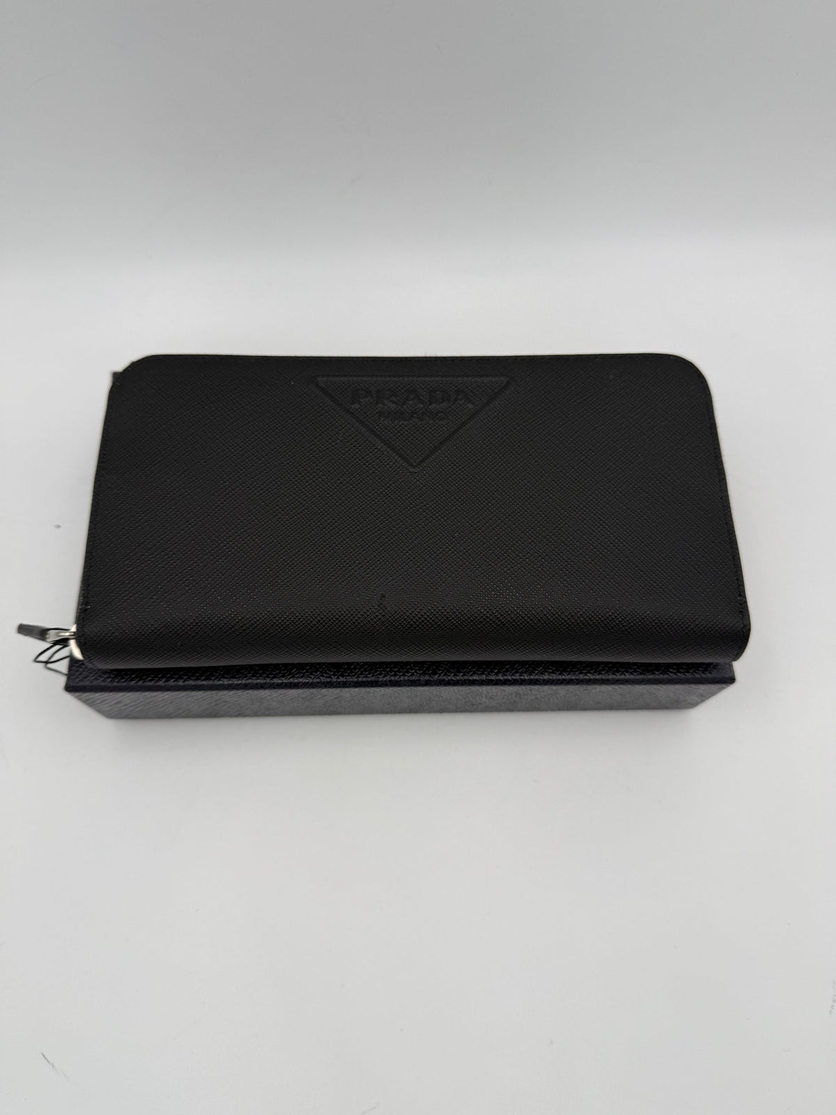 Prada PRADA Zip in Saffiano Leather Wallet