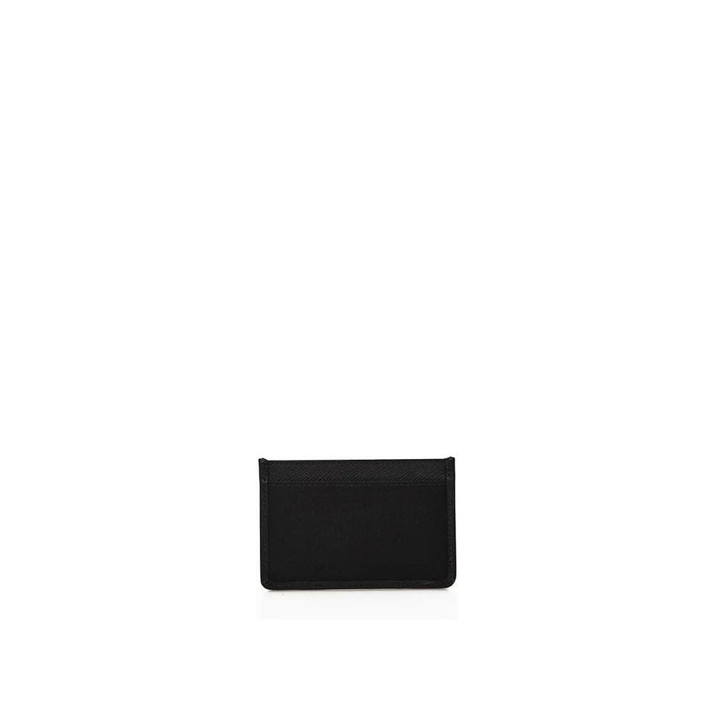 Prada Porta Carte in Nylon Nero Logo Triangolo Smaltato