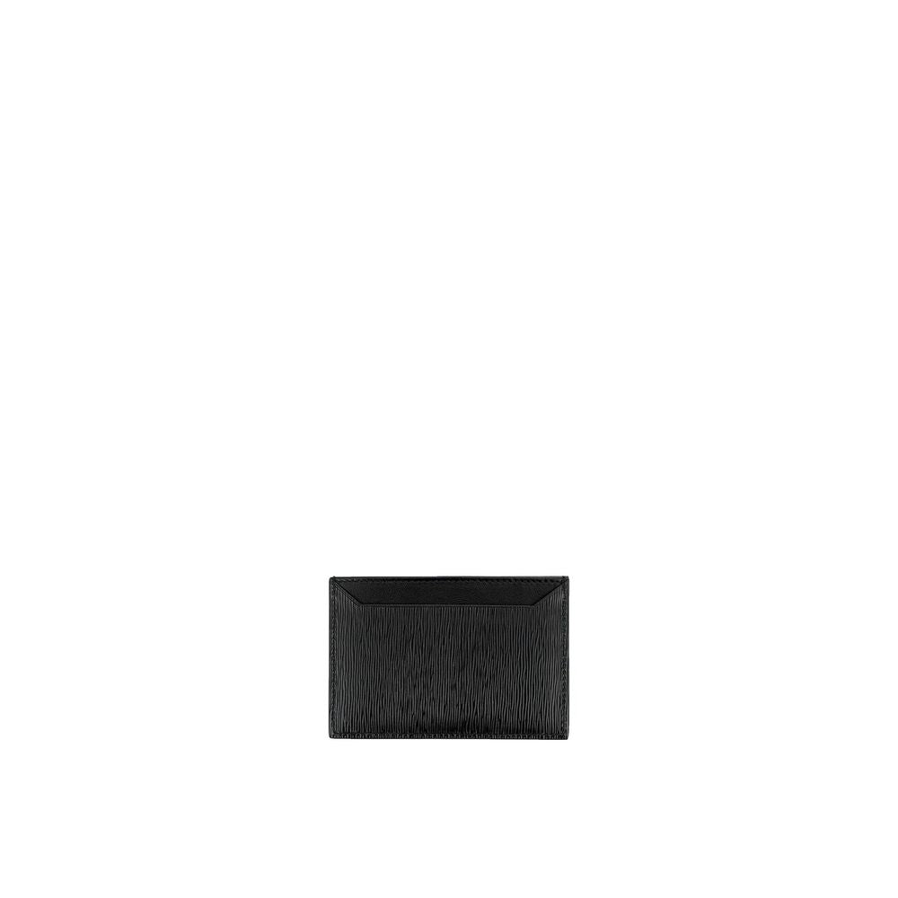 Prada Porta Carte in Pelle di Vitello Nera (Logo Lettering)