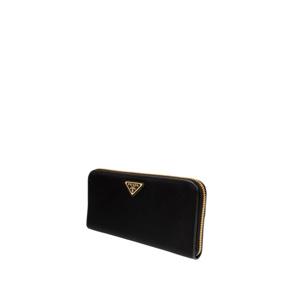 Prada Portafoglio Donna Zip Around in Nylon Nero (20x11x2.5 cm)