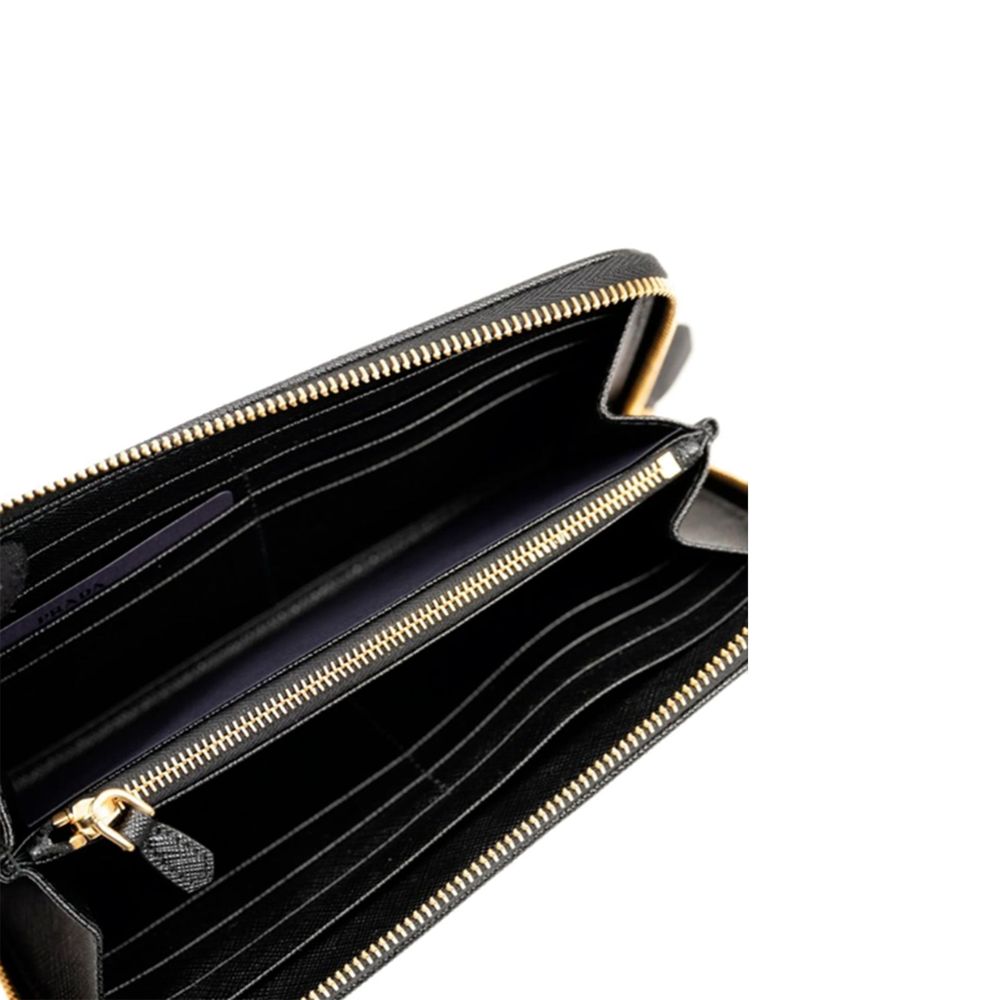 Prada Portafoglio Donna Zip Around in Nylon Nero (20x11x2.5 cm)