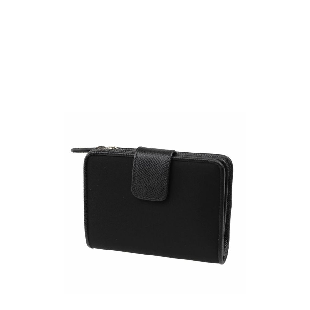 Prada Portafoglio Donna in Nylon Nero con Portamonete