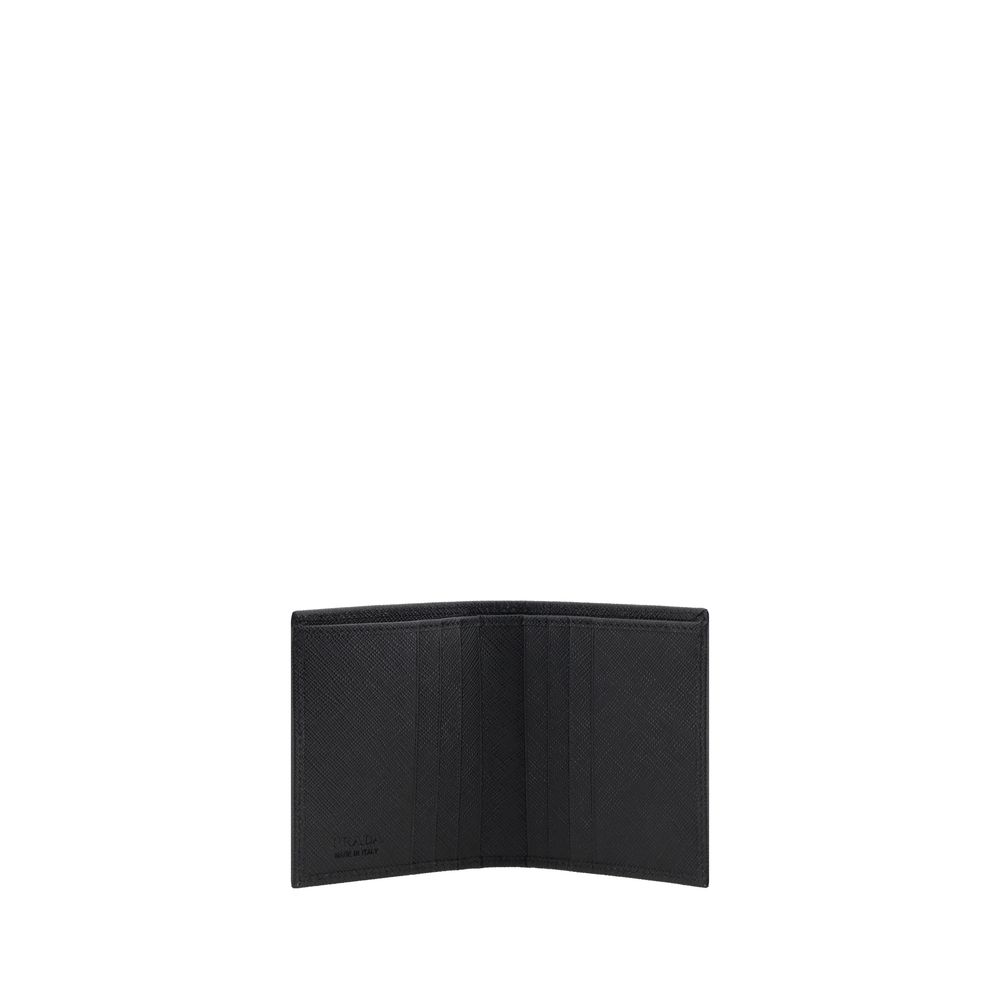 Prada Men's Bifold Wallet in Black Re-Nylon with Triangle Logo