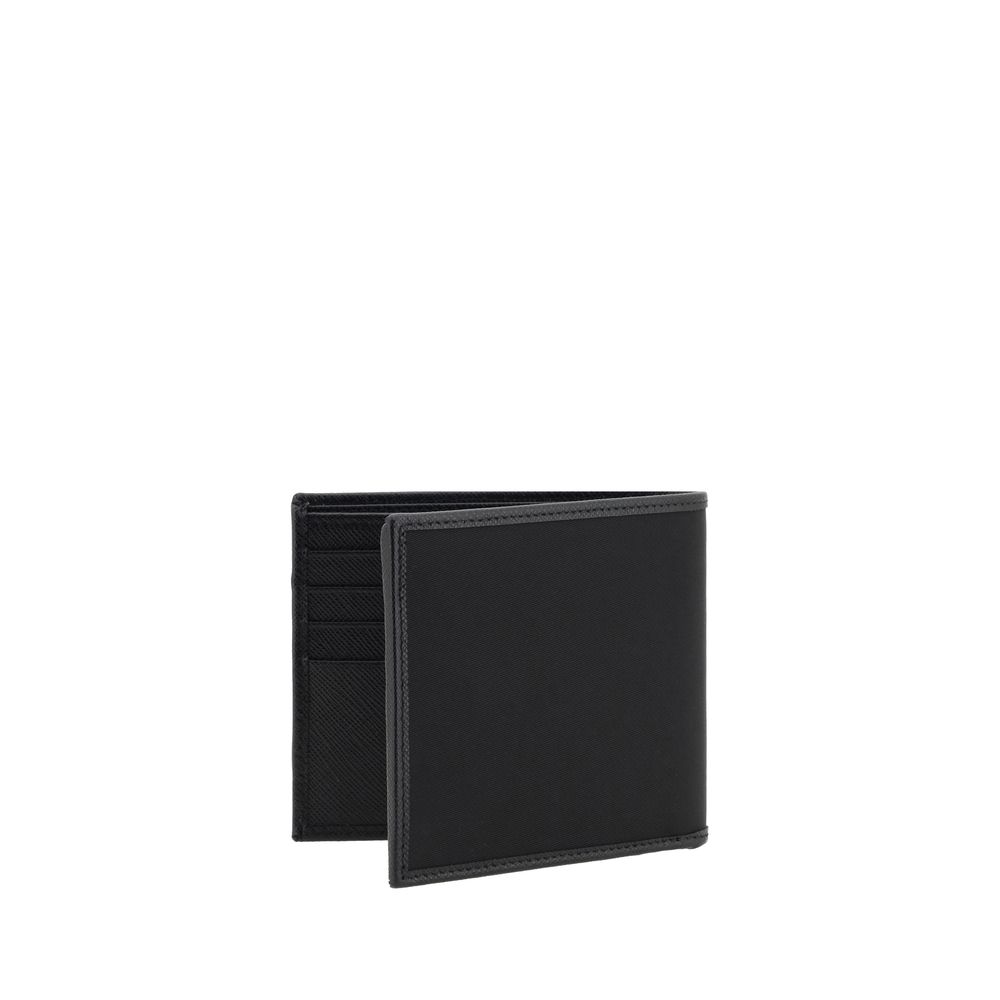 Prada Portafoglio Uomo Bifold in Re-Nylon Nero Logo Triangolo SS26