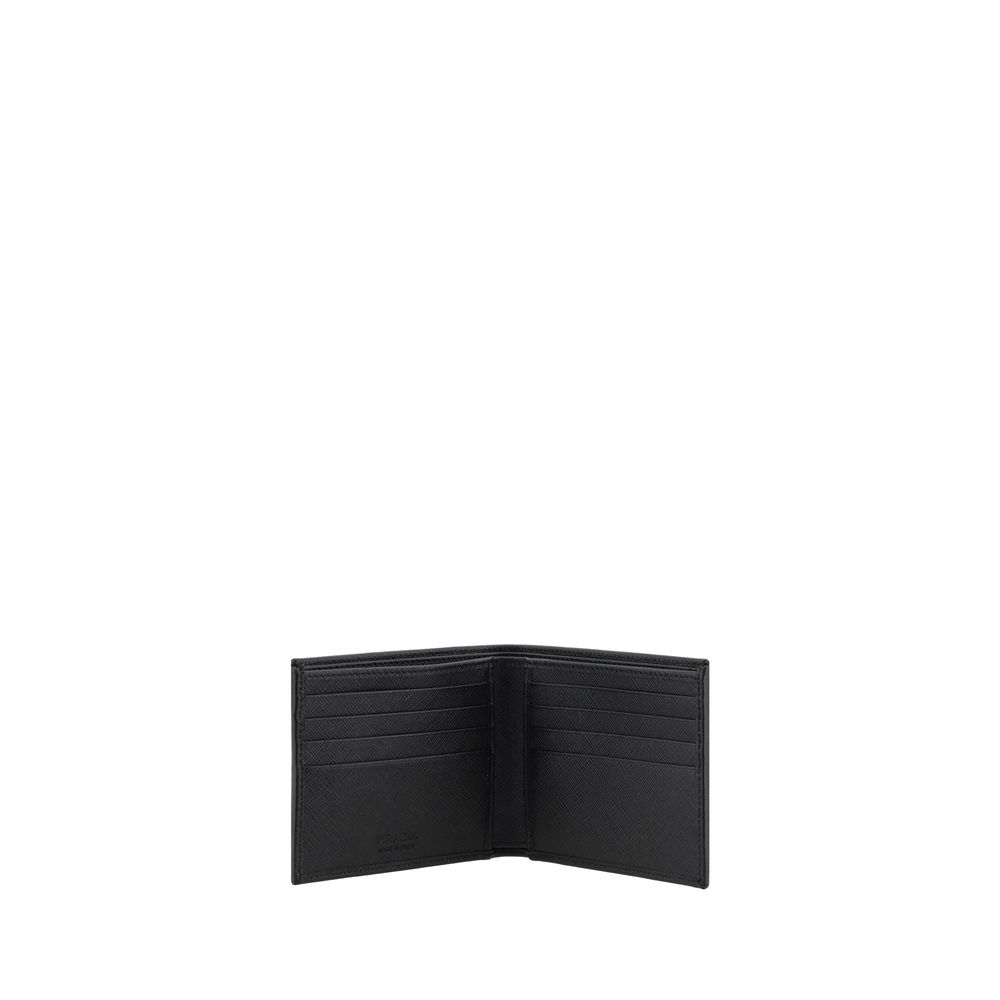 Prada Portafoglio Uomo Bifold in Re-Nylon Nero Logo Triangolo SS26