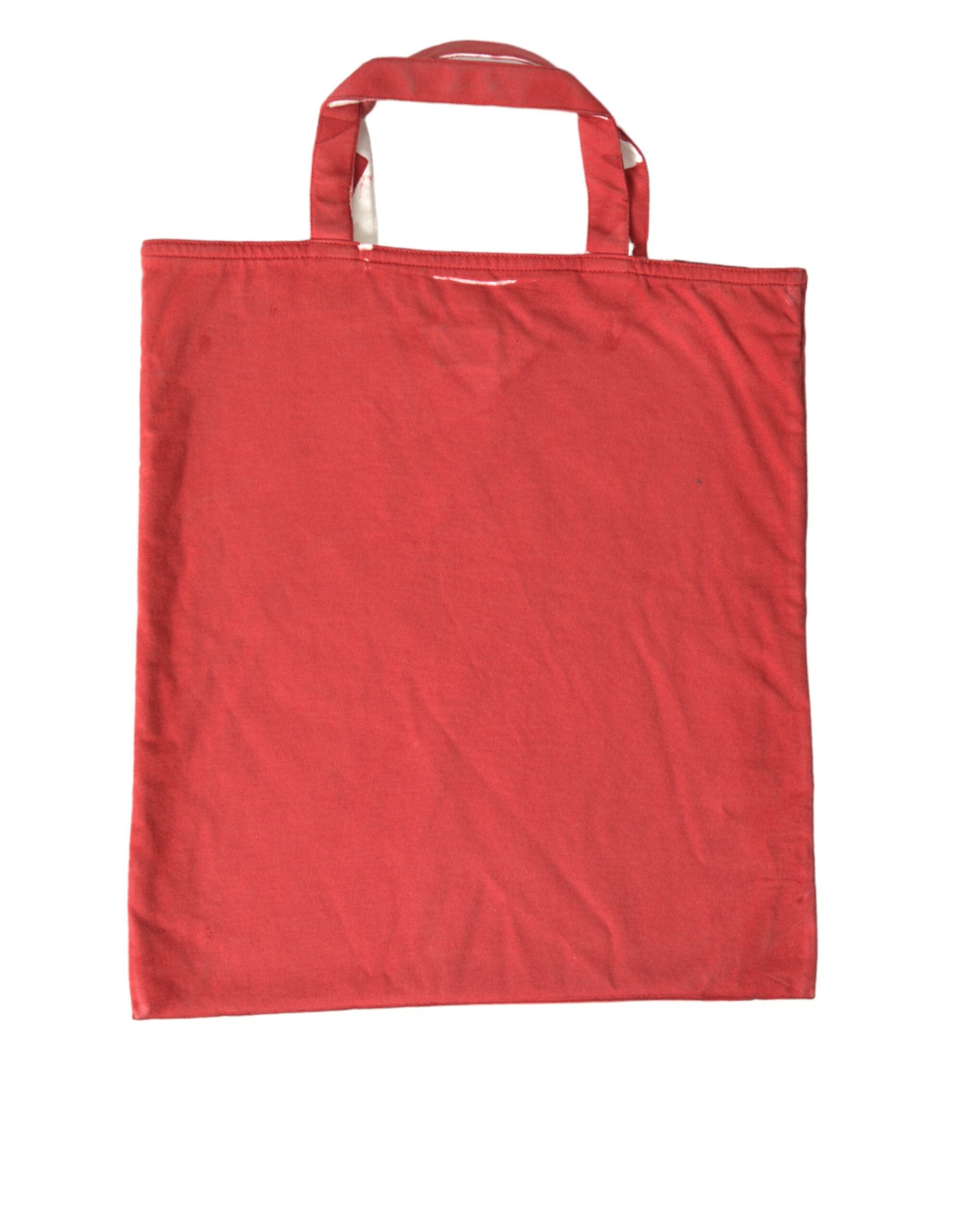 Prada Shopping Tote Rossa in Tessuto Jersey con Logo