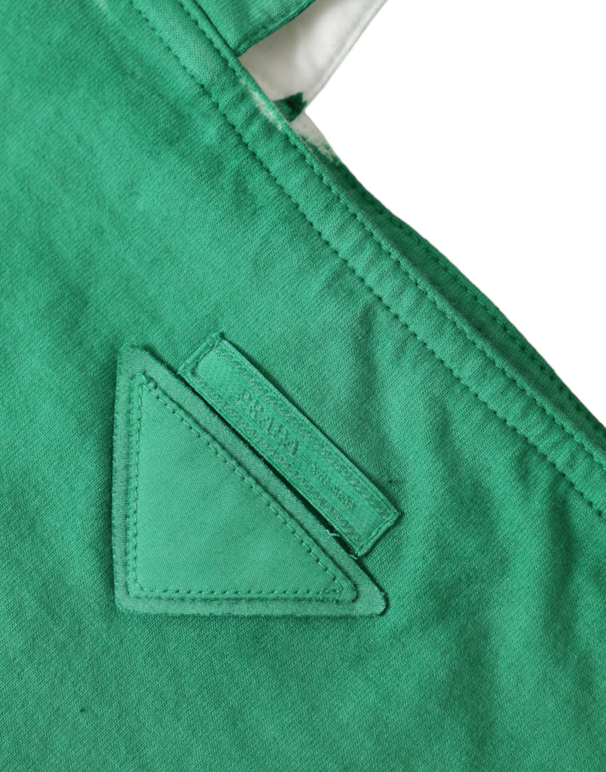 Prada Shopping Tote Verde in Tessuto Jersey con Logo