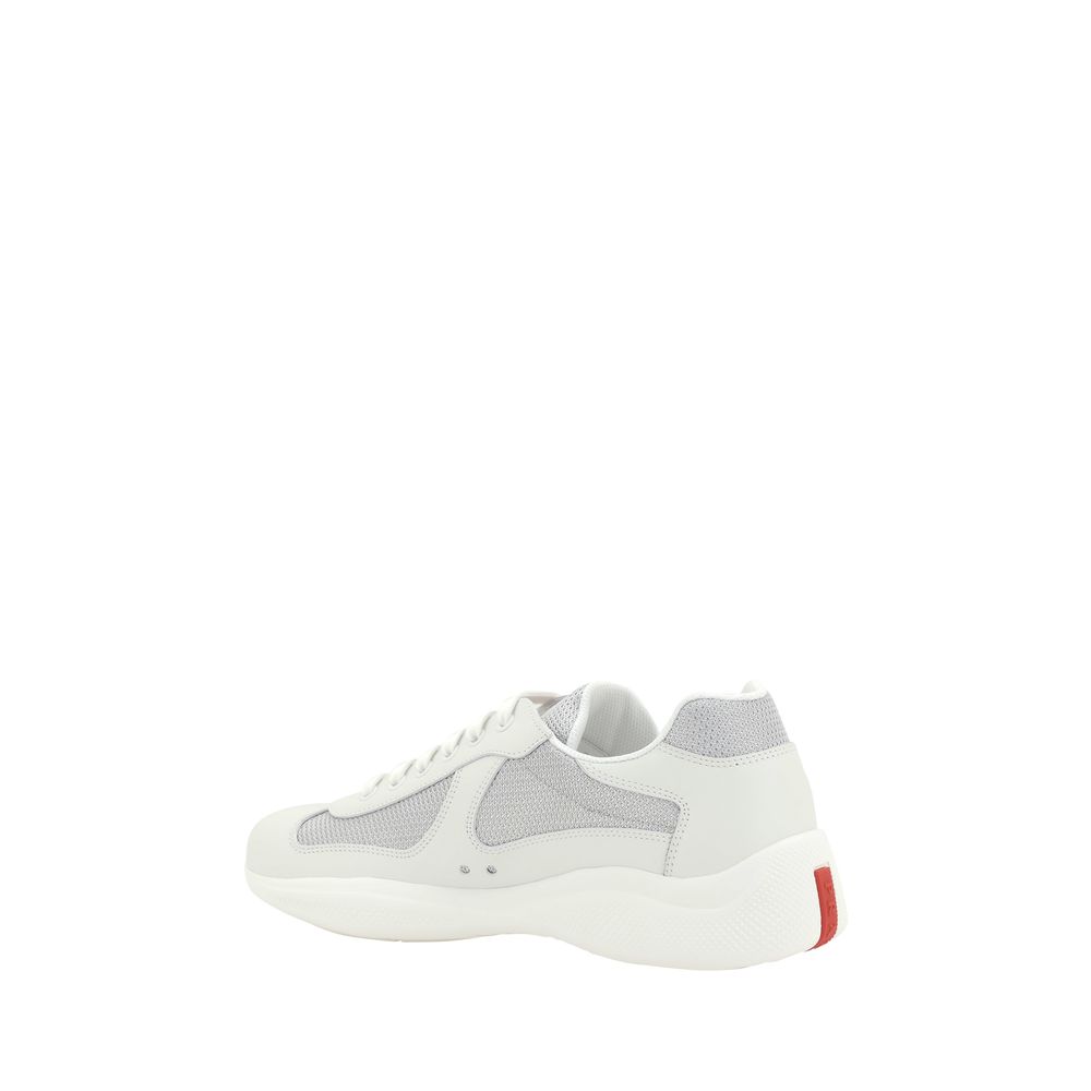 Prada Sneakers America's Cup Basse Bianche in Pelle e Poliammide