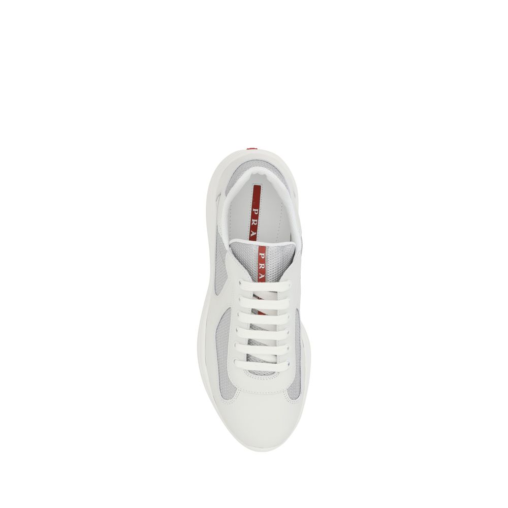 Prada Sneakers America's Cup Basse Bianche in Pelle e Poliammide