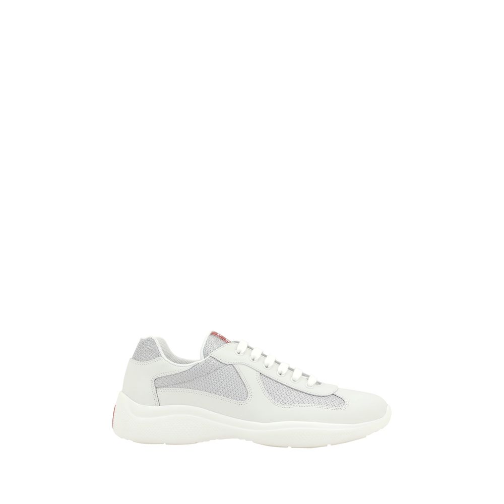 Prada Sneakers America's Cup Basse Bianche in Pelle e Poliammide