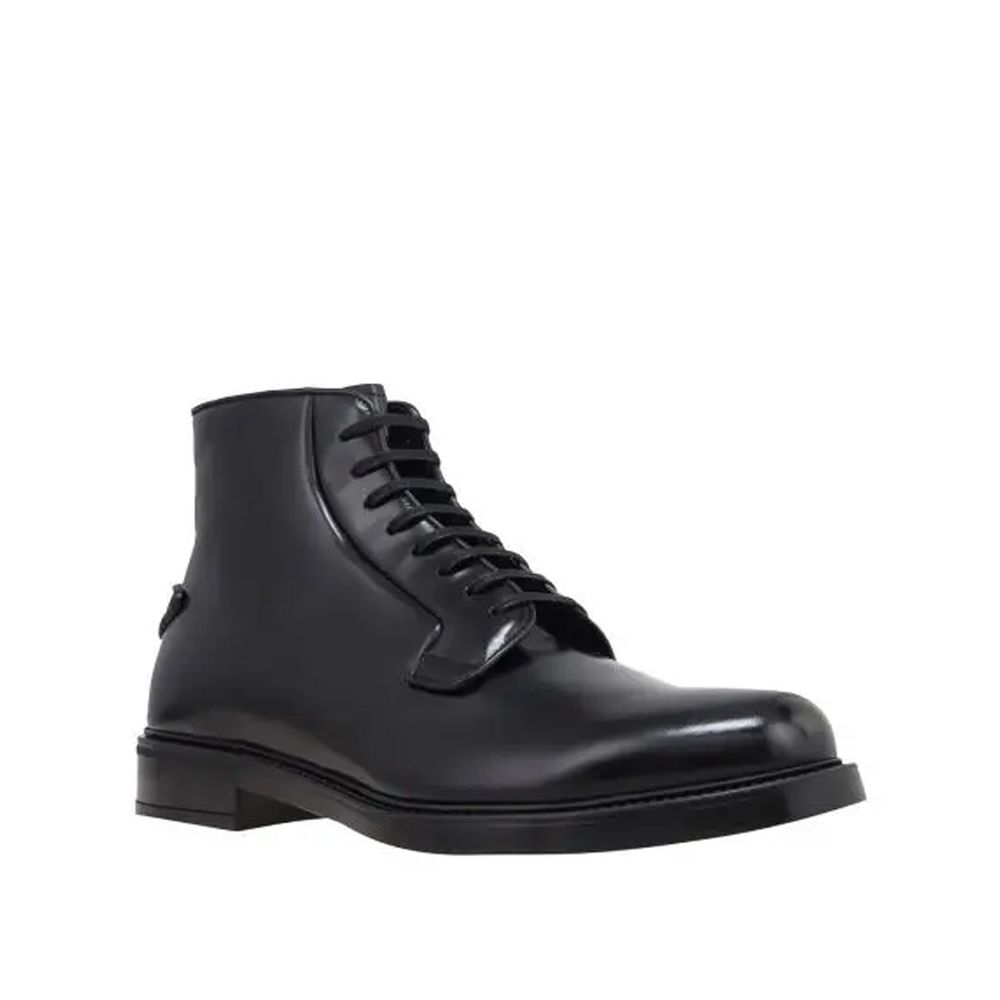 Prada Stivaletti Stringati Uomo in Pelle di Vitello Nera