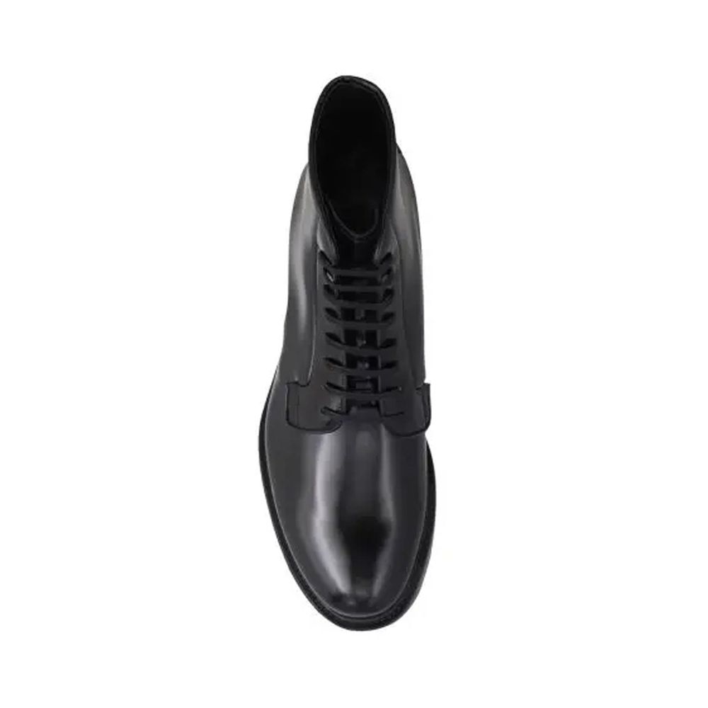 Prada Stivaletti Stringati Uomo in Pelle di Vitello Nera