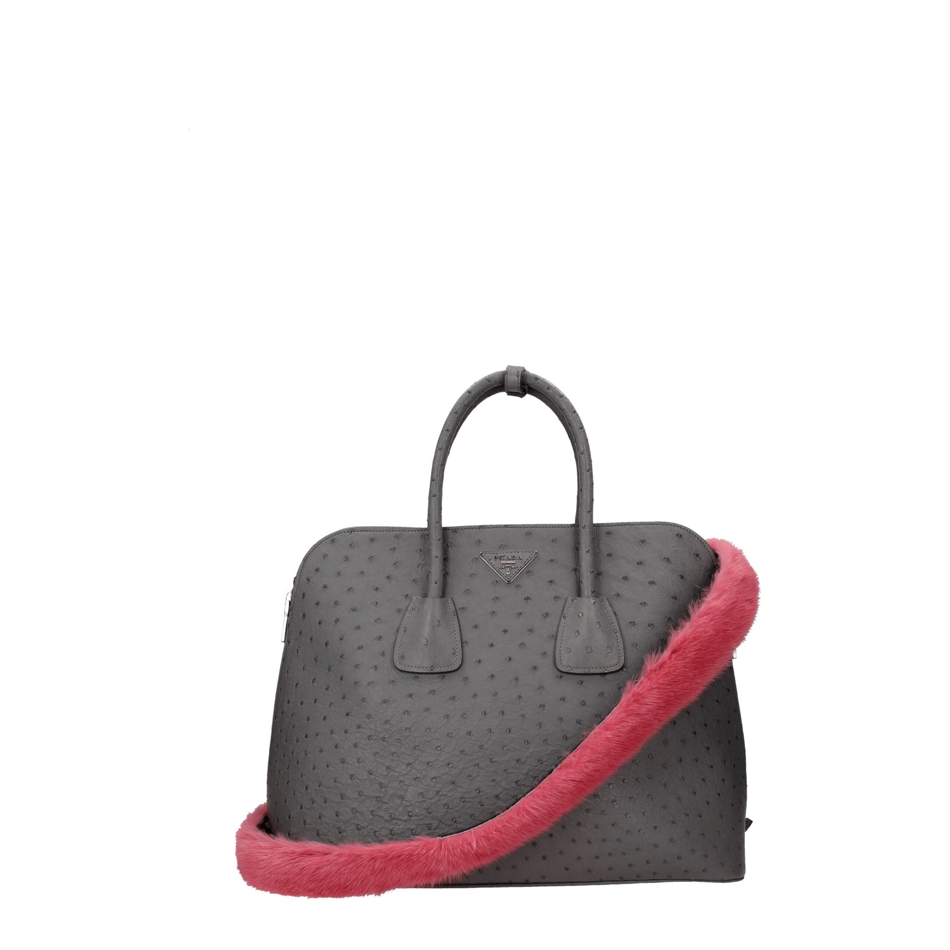 Prada Tracolla in Pelliccia Rosa (76 cm)