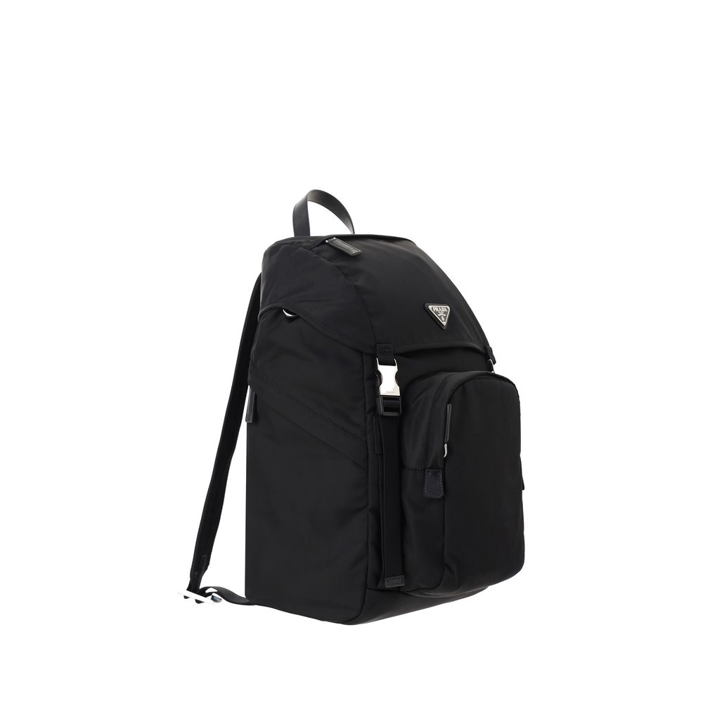 Prada Re-Nylon and Saffiano Leather Backpack 2VZ135 Black
