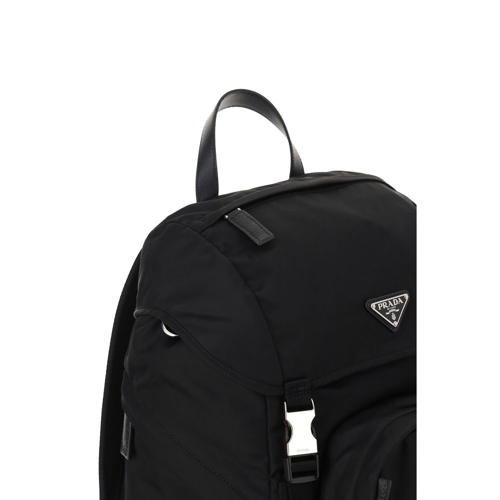 Prada Re-Nylon and Saffiano Leather Backpack 2VZ135 Black