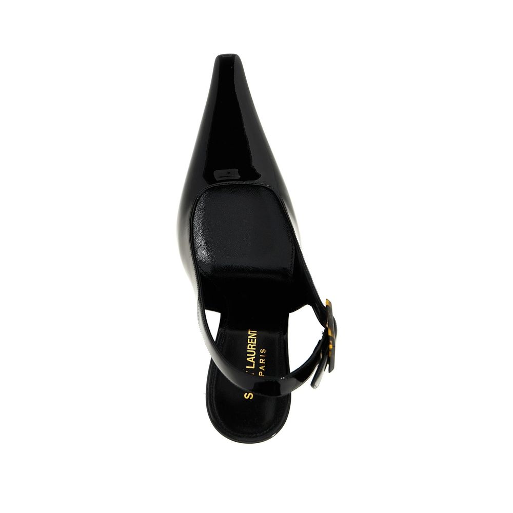 Saint Laurent Black Calfskin Platform Pumps