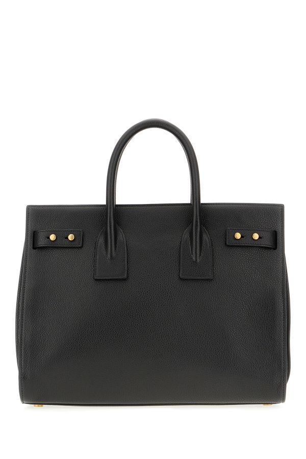 Saint Laurent Borsa a Mano Sac De Jour Nera in Pelle Vitello