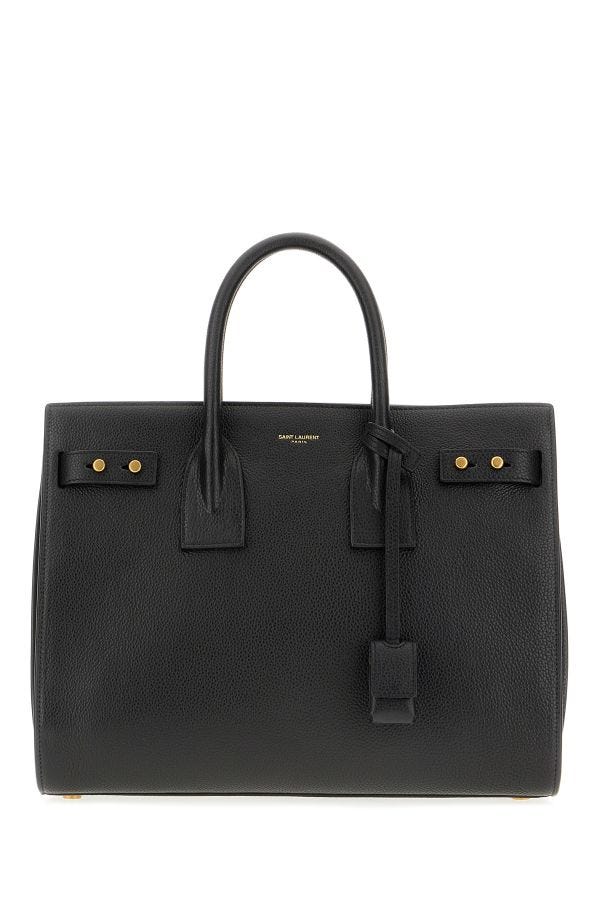 Saint Laurent Borsa a Mano Sac De Jour Nera in Pelle Vitello