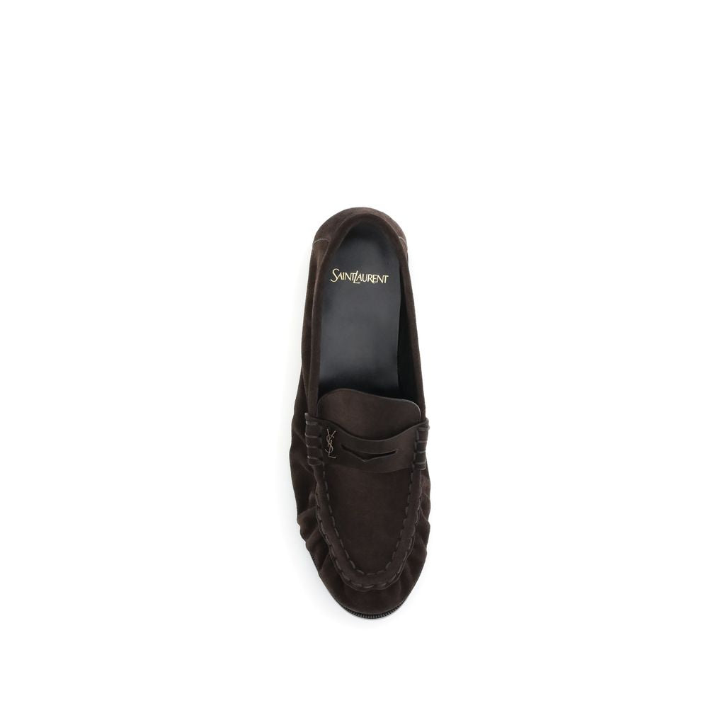 Saint Laurent Loafer Cassandre Marrone in Pelle di Vitello