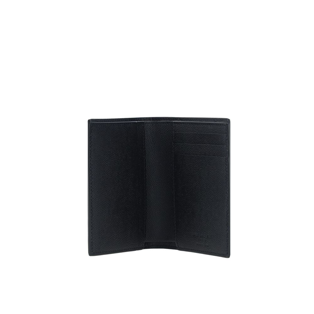 Saint Laurent Portafoglio Billfold Nero in Pelle Goffrata