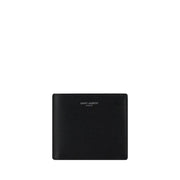 Saint Laurent Portafoglio Billfold Nero in Pelle con Grana Signature