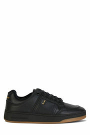 Saint Laurent Sneakers Basse Nere in Pelle con Micro Fori Traspiranti