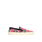 Saint Laurent Venice Slip-On Rosa in Tela Stampa Radio Tacco 3 cm