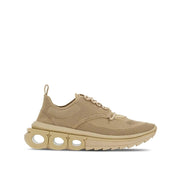 Salvatore Ferragamo Beige Fabric Athletic Sneakers