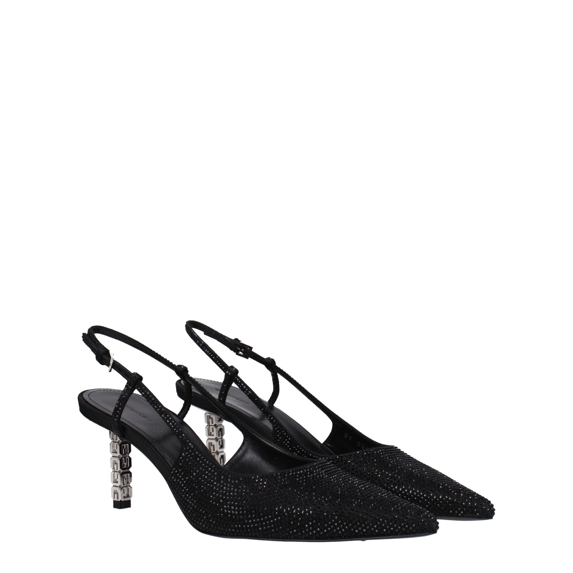 Sandali Givenchy High Heel Neri in Tessuto con Strass e Tacco Alto (7 cm)