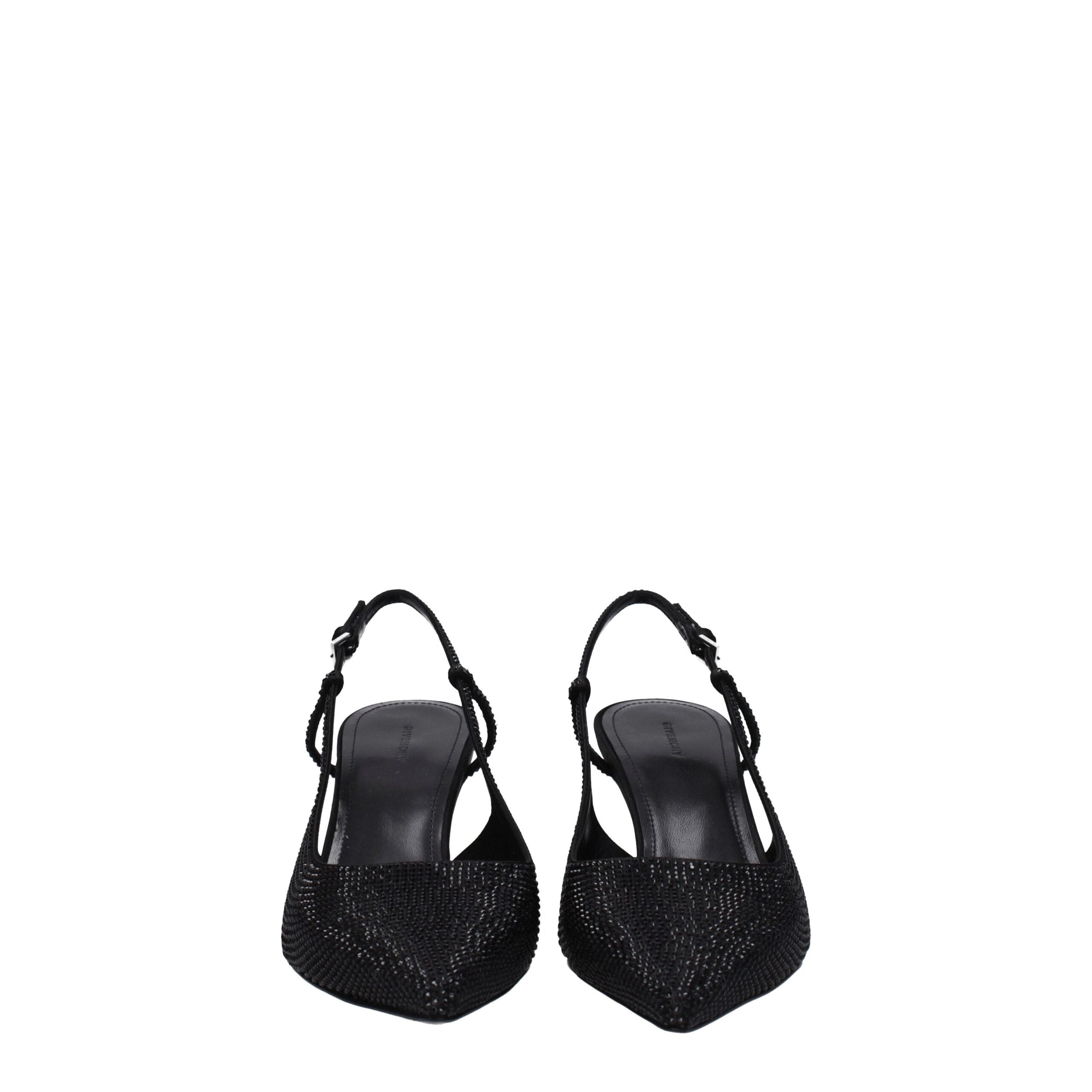 Sandali Givenchy High Heel Neri in Tessuto con Strass e Tacco Alto (7 cm)